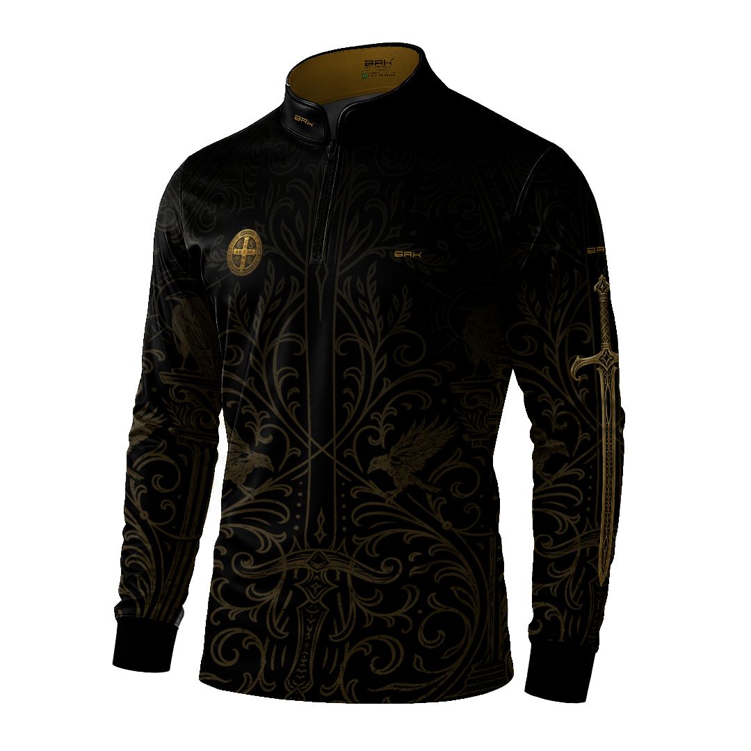Camisa Agro Brk São Bento Medalhão Preto com Proteção UV50+