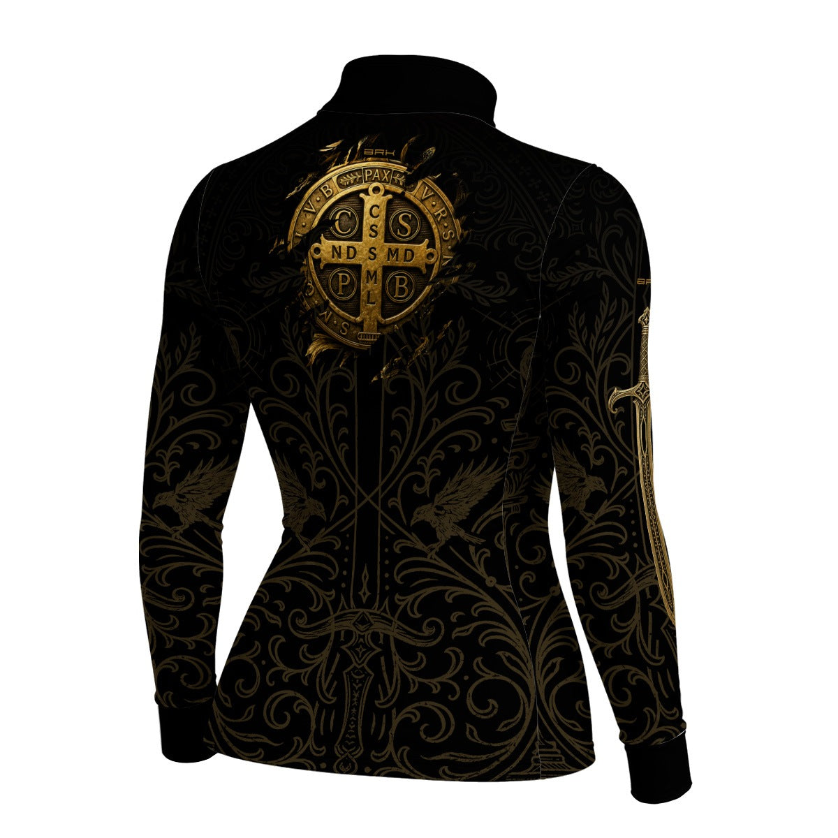 Camisa Agro Feminina Brk São Bento Medalhão Preto com Proteção UV50+