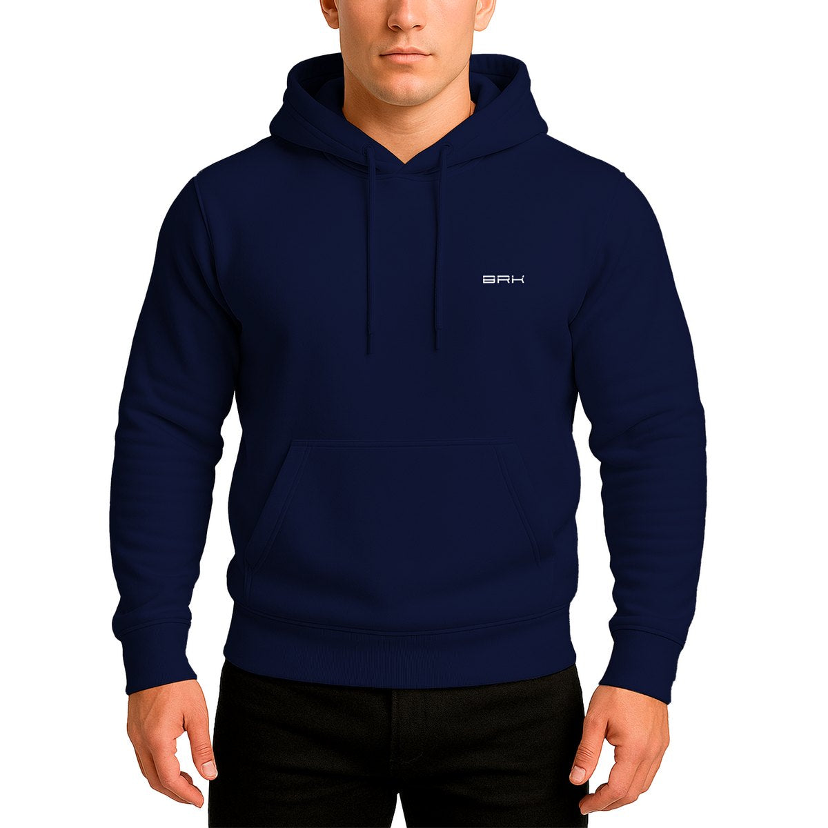 Moletom com Capuz Unissex Brk Minimal Azul Marinho