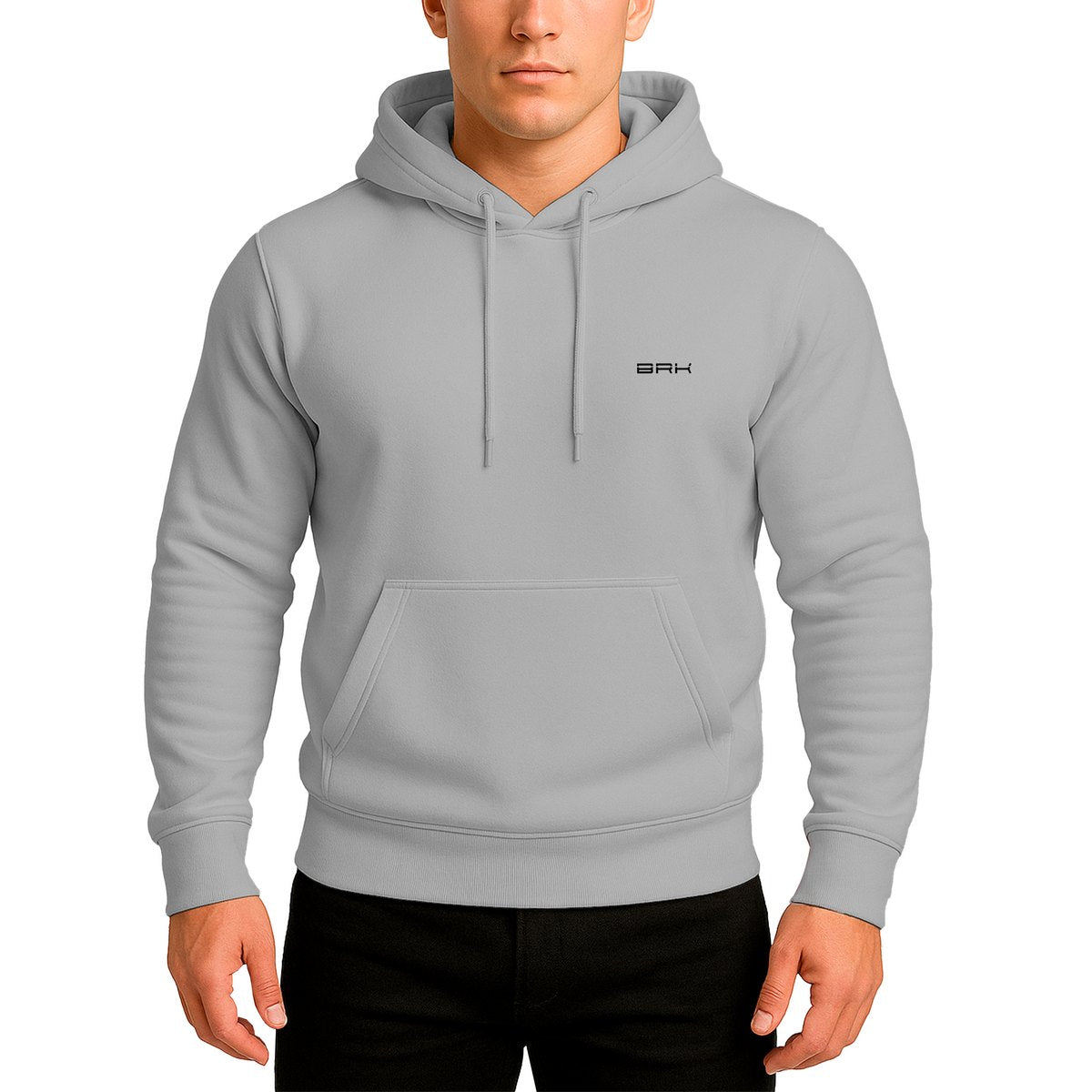 Moletom com Capuz Unissex Brk Minimal Cinza