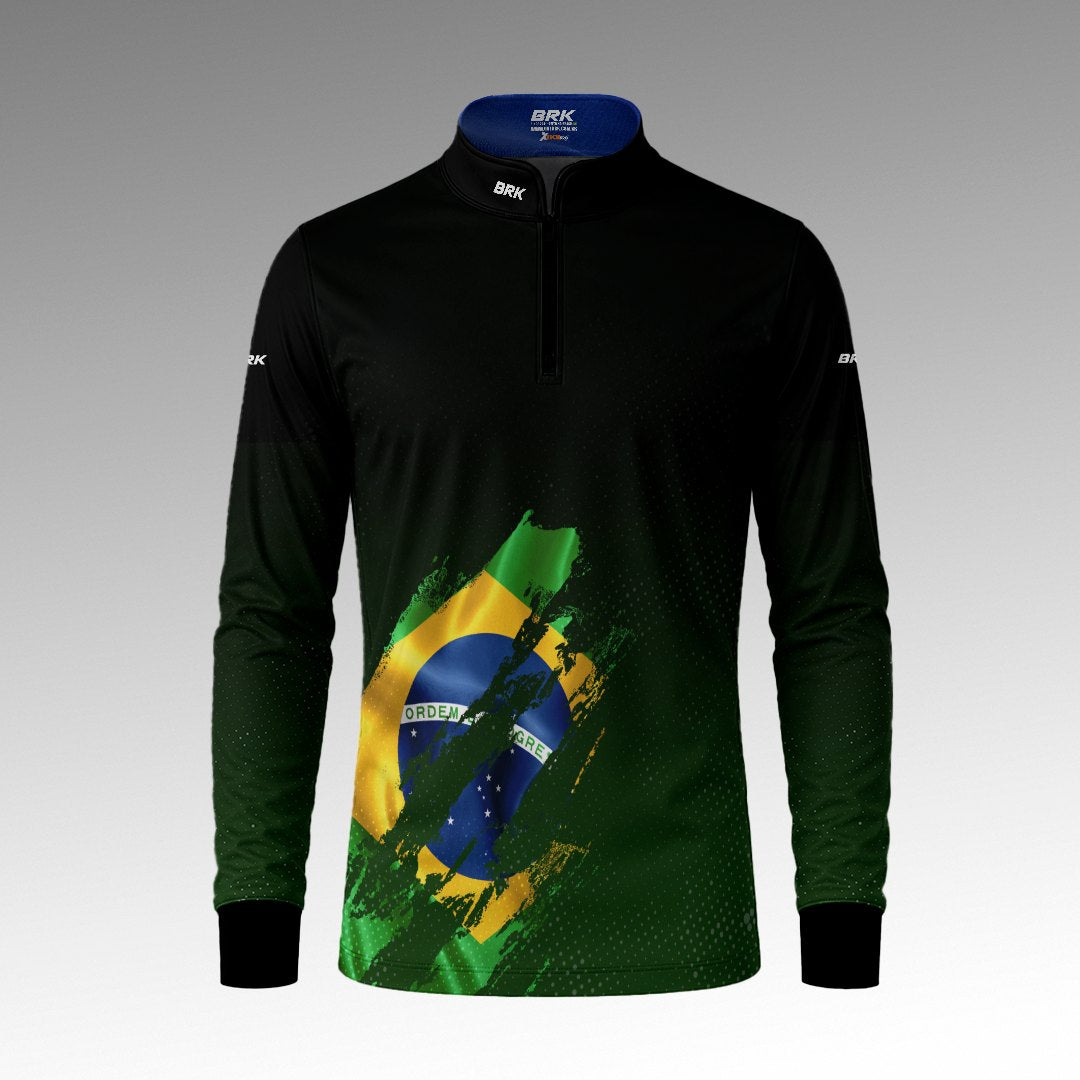 Camisa Agro Brk Bandeira Brasil Lateral com Proteção Solar UV50+