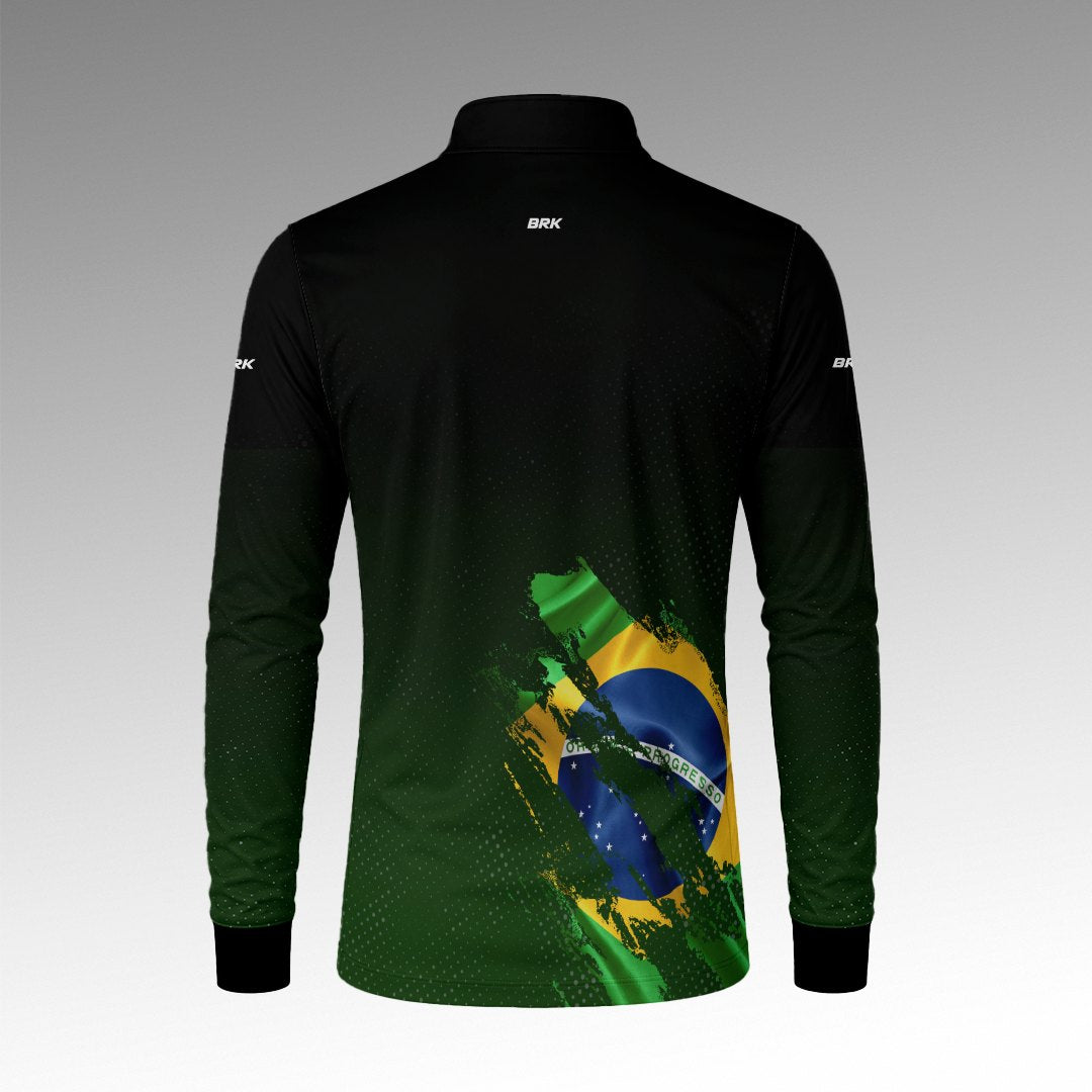 Camisa Agro Brk Bandeira Brasil Lateral com Proteção Solar UV50+