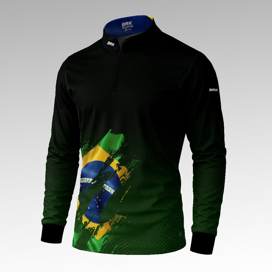 Camisa Agro Brk Bandeira Brasil Lateral com Proteção Solar UV50+