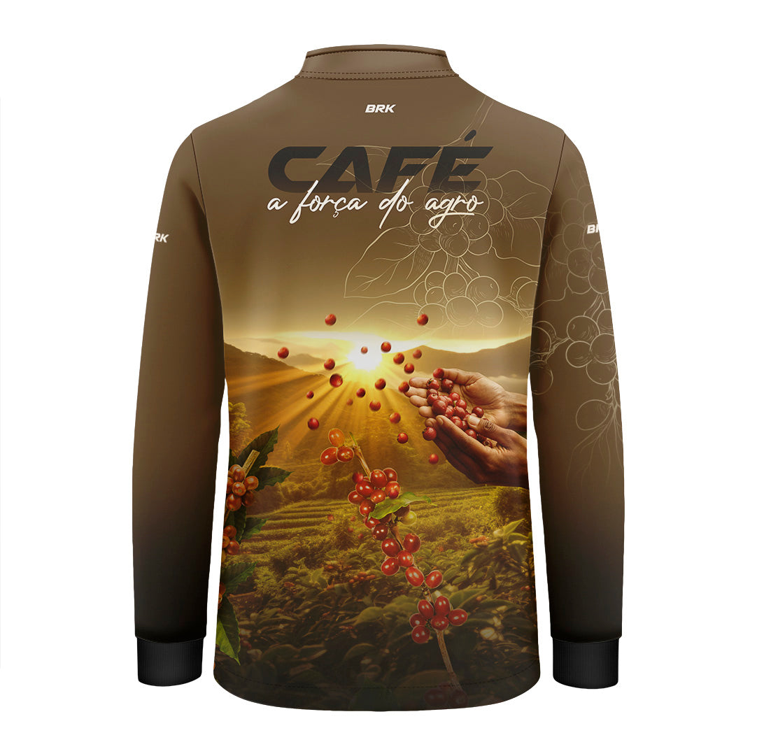 Camisa Agro Infantil Brk Café A Força do Agro com Proteção Solar UV50+ - Brk Agro