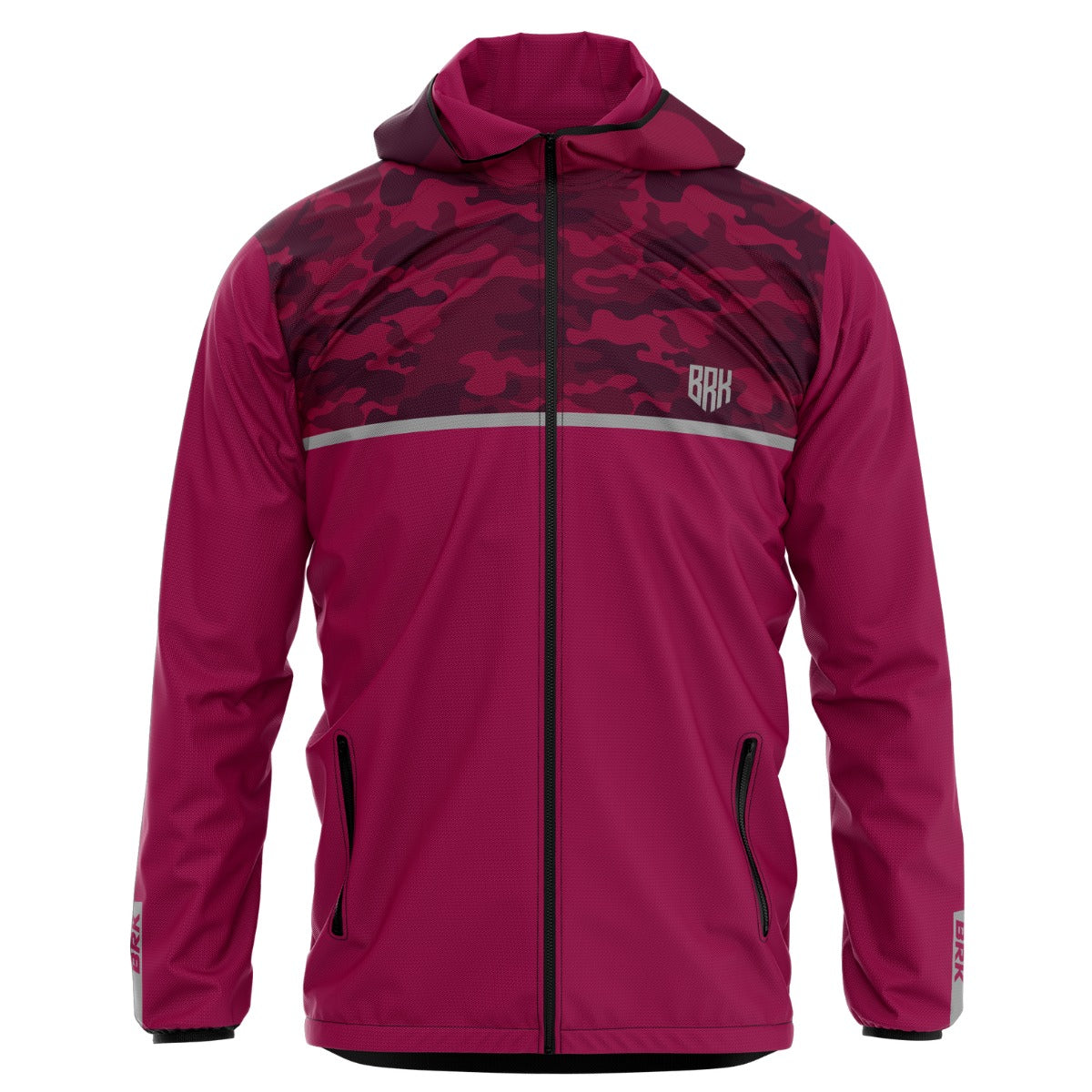 Jaqueta Corta Vento Brk Agro Repelente à Água - Camuflado Vermelho com Proteção Solar UV50+ - Brk Agro