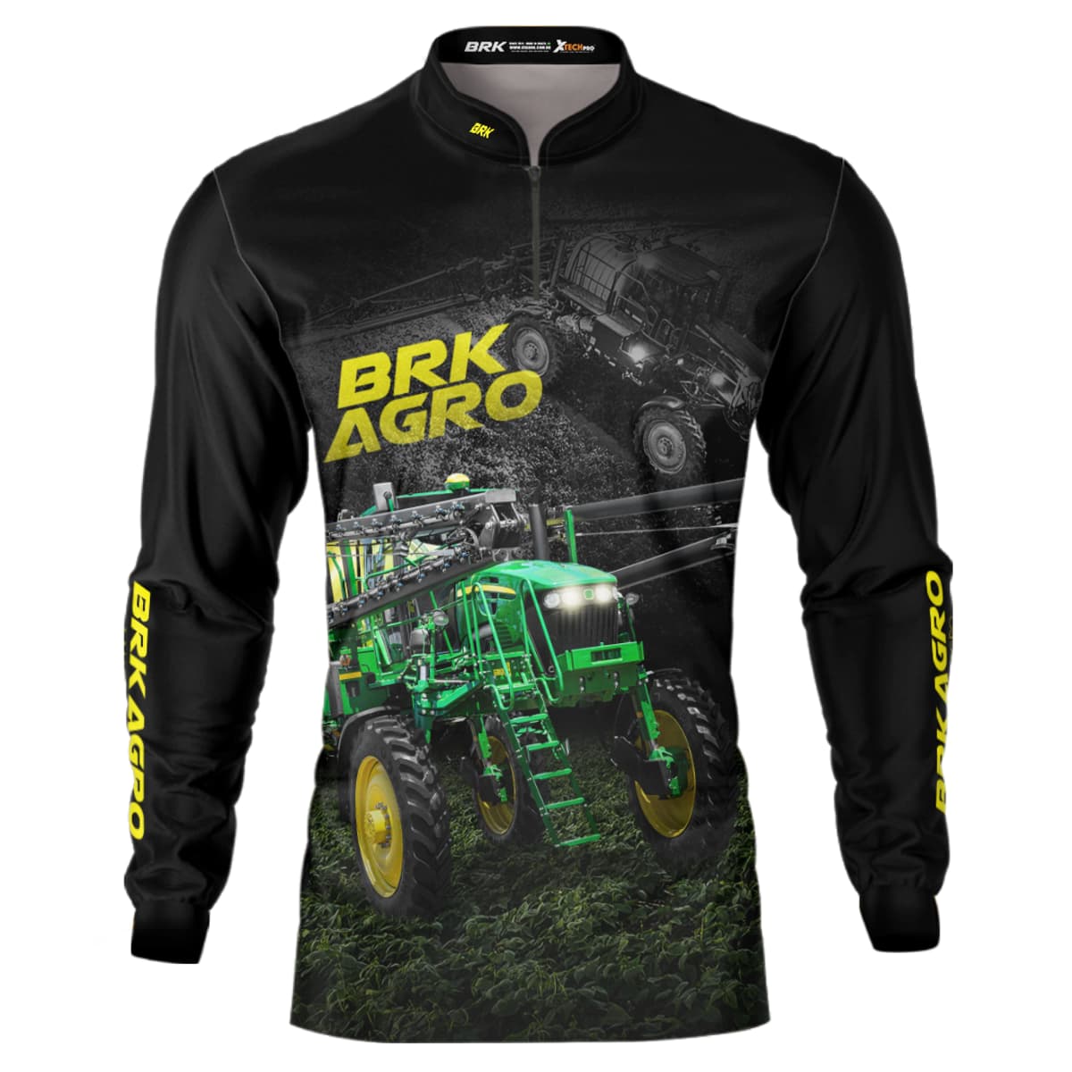 Camisa Agro Brk Trator Pulverizador M4000 Escura com Proteção Solar UV50+ - Brk Agro