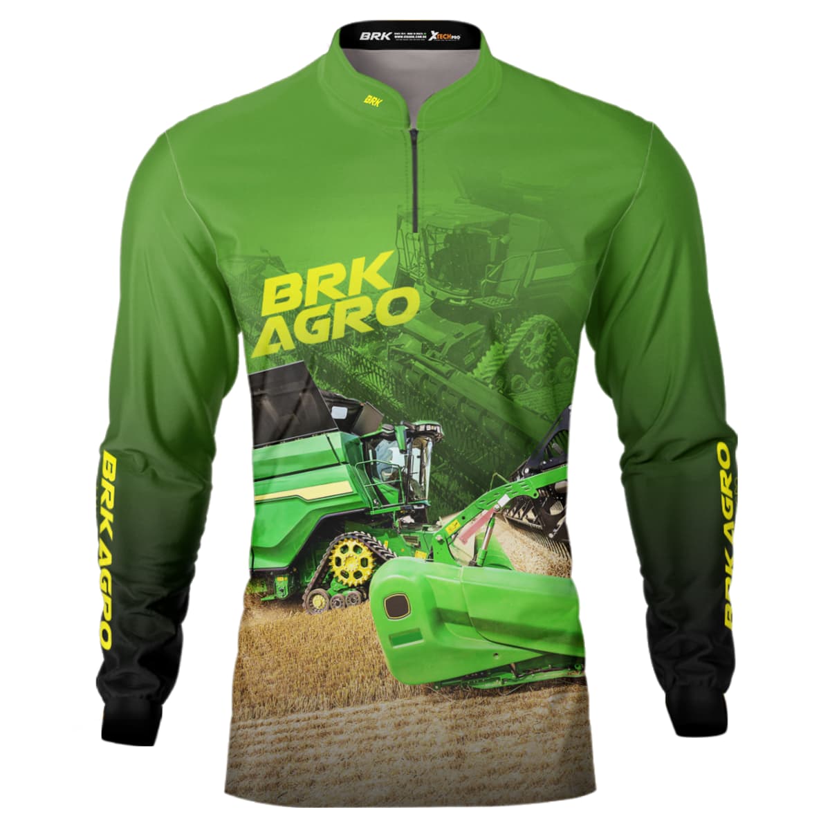 Camisa Agro Brk Colheitadeira X9 Verde com Proteção Solar UV50+ - Brk Agro