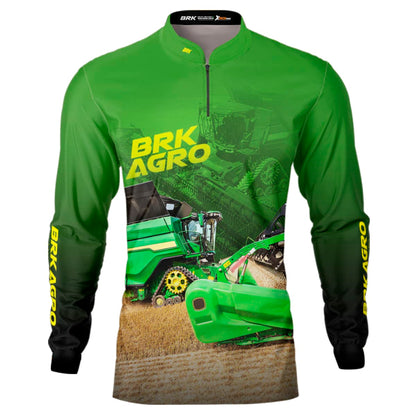 Camisa Agro Brk Colheitadeira X9 Verde com Proteção Solar UV50+ - Brk Agro
