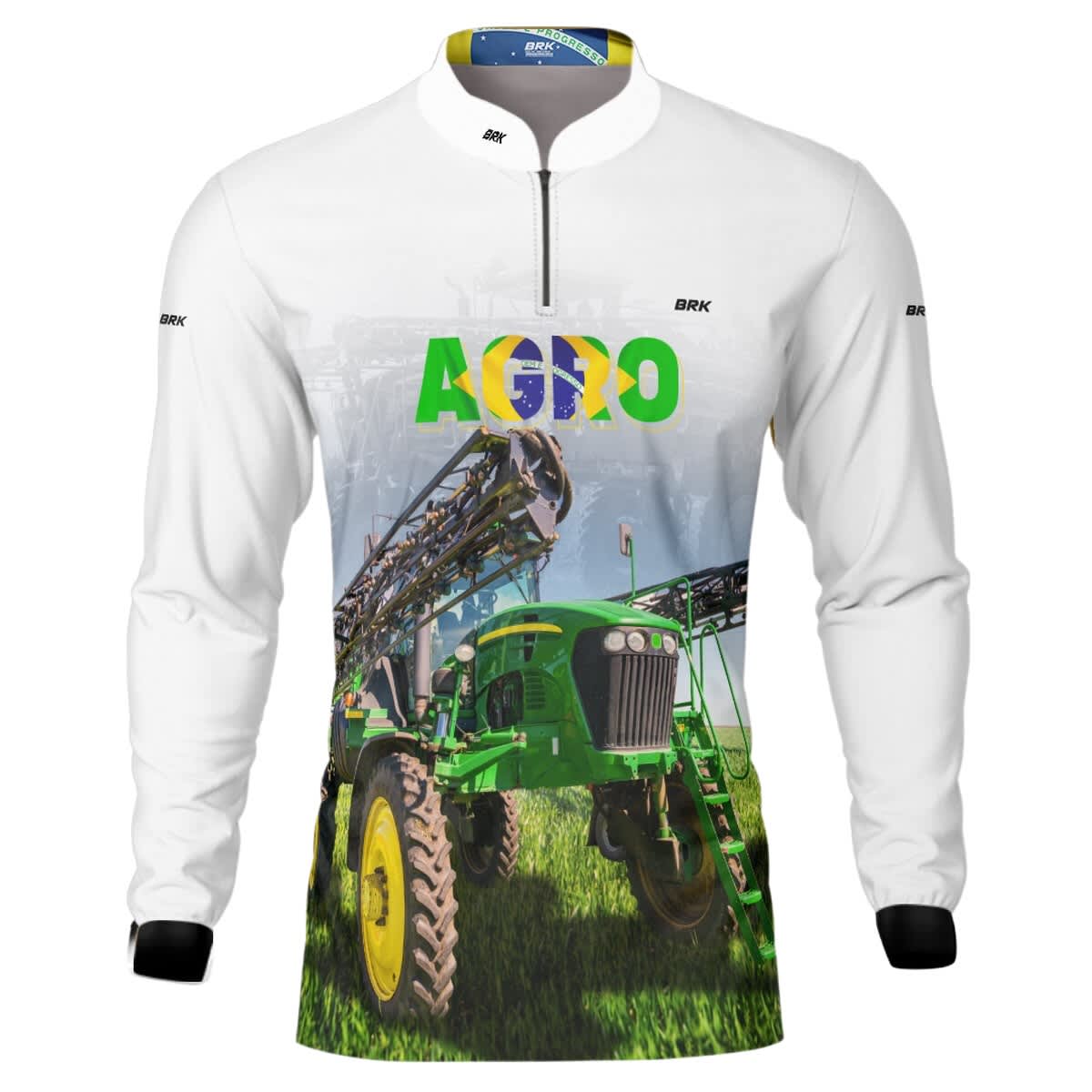 Camisa Agro Brk Pulverizador Branca com Proteção Solar UV50+ - Brk Agro