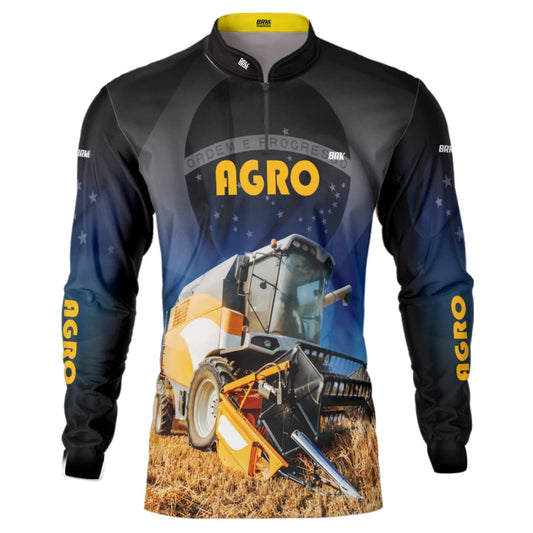 Camisa Agro Brk Colheitadeira Agro com Proteção Solar UV50+ - Brk Agro