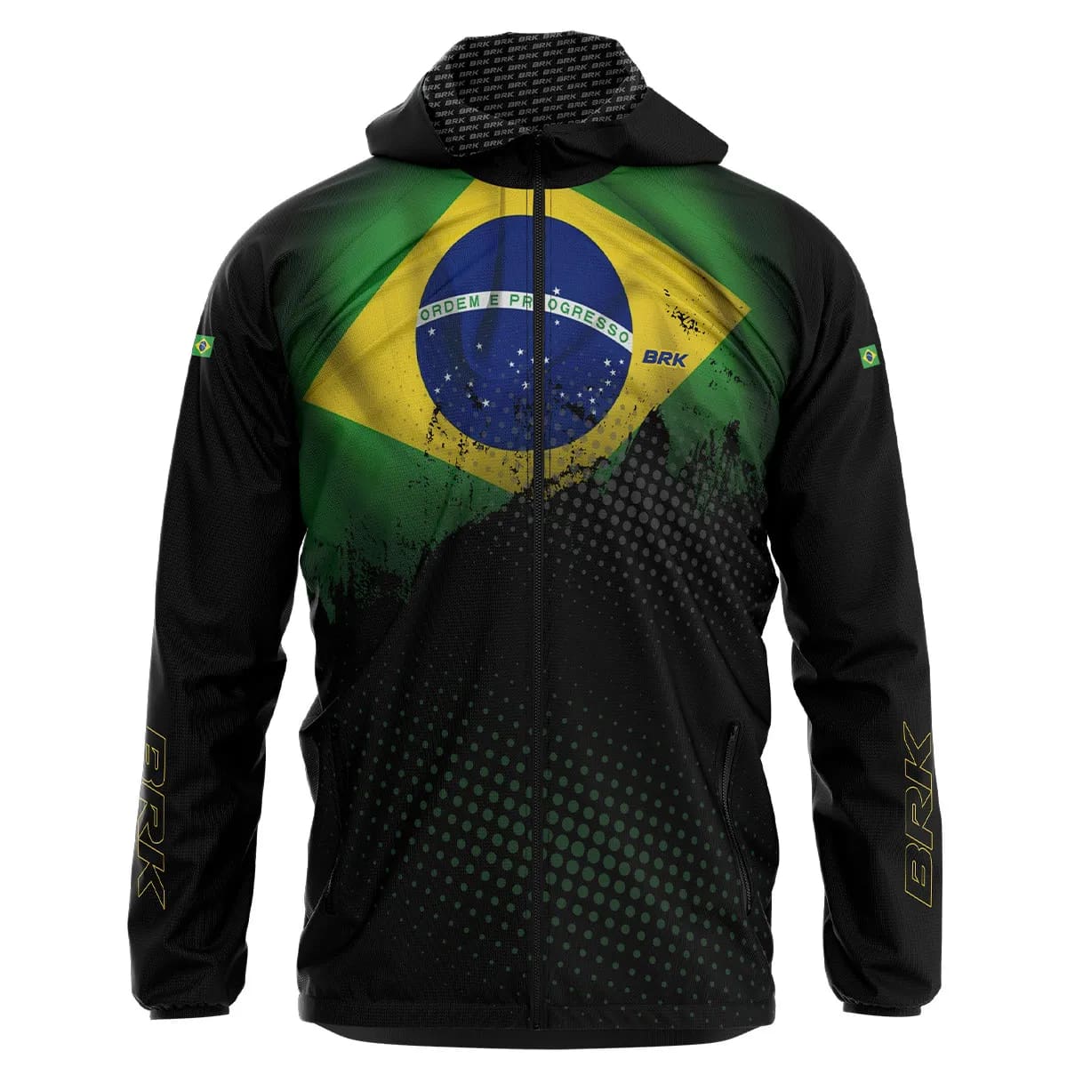 Jaqueta Corta Vento Brk Agro Brasil Repelente à Água com Proteção Solar UV50+ - Brk Agro