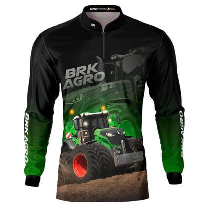 Camisa Agro Brk Trator Vario 1000 Preta com Proteção Solar UV50+ - Brk Agro