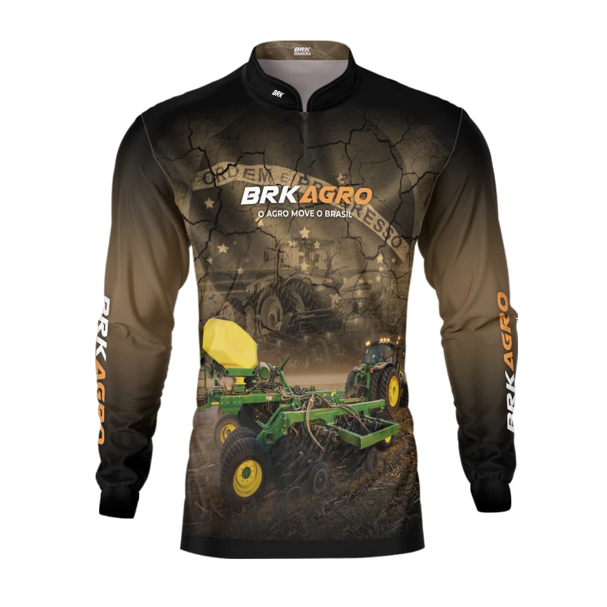 Camisa Agro Brk Plantadeira Marrom com Proteção Solar UV50+ - Brk Agro