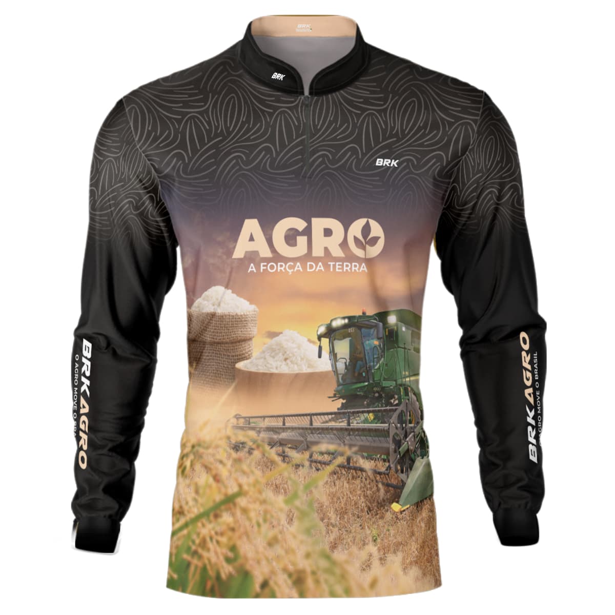Camisa Agro Brk Plantação de Arroz com Proteção Solar UV50+ - Brk Agro