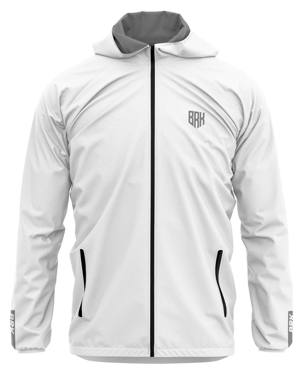Jaqueta Corta Vento Brk Agro Repelente à Água - Branco com Proteção Solar UV50+ - Brk Agro
