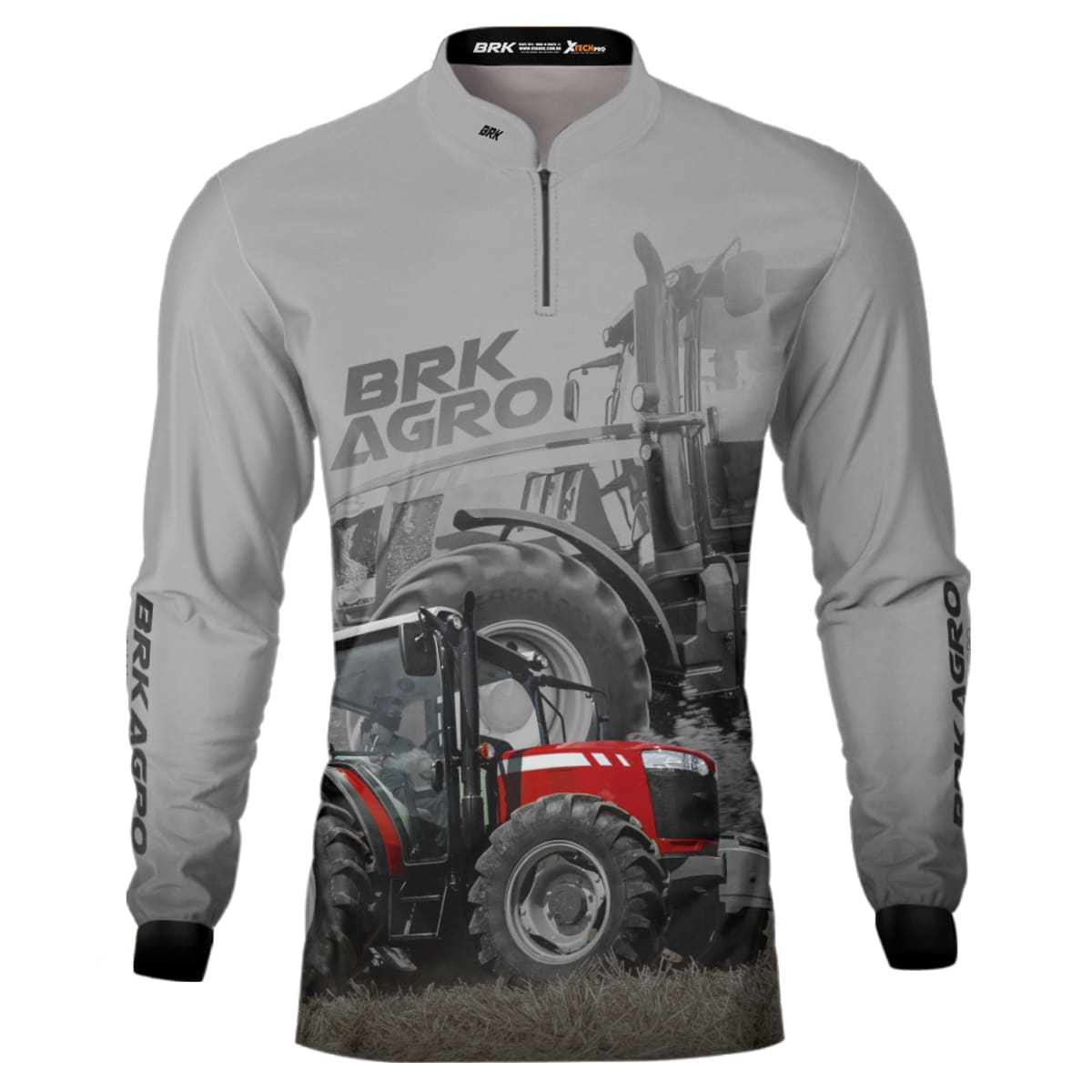 Camisa Agro Brk Trator 4707 Vermelho Clara com Proteção Solar UV50+ - Brk Agro