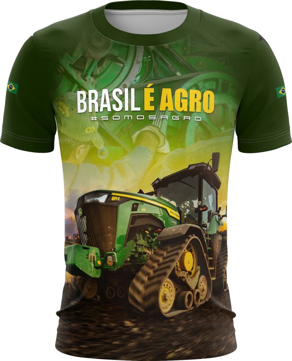 Camiseta Agro Brk Brasil é Agro 02 Com Proteção Solar UV50+ Envio Imediato - Brk Agro