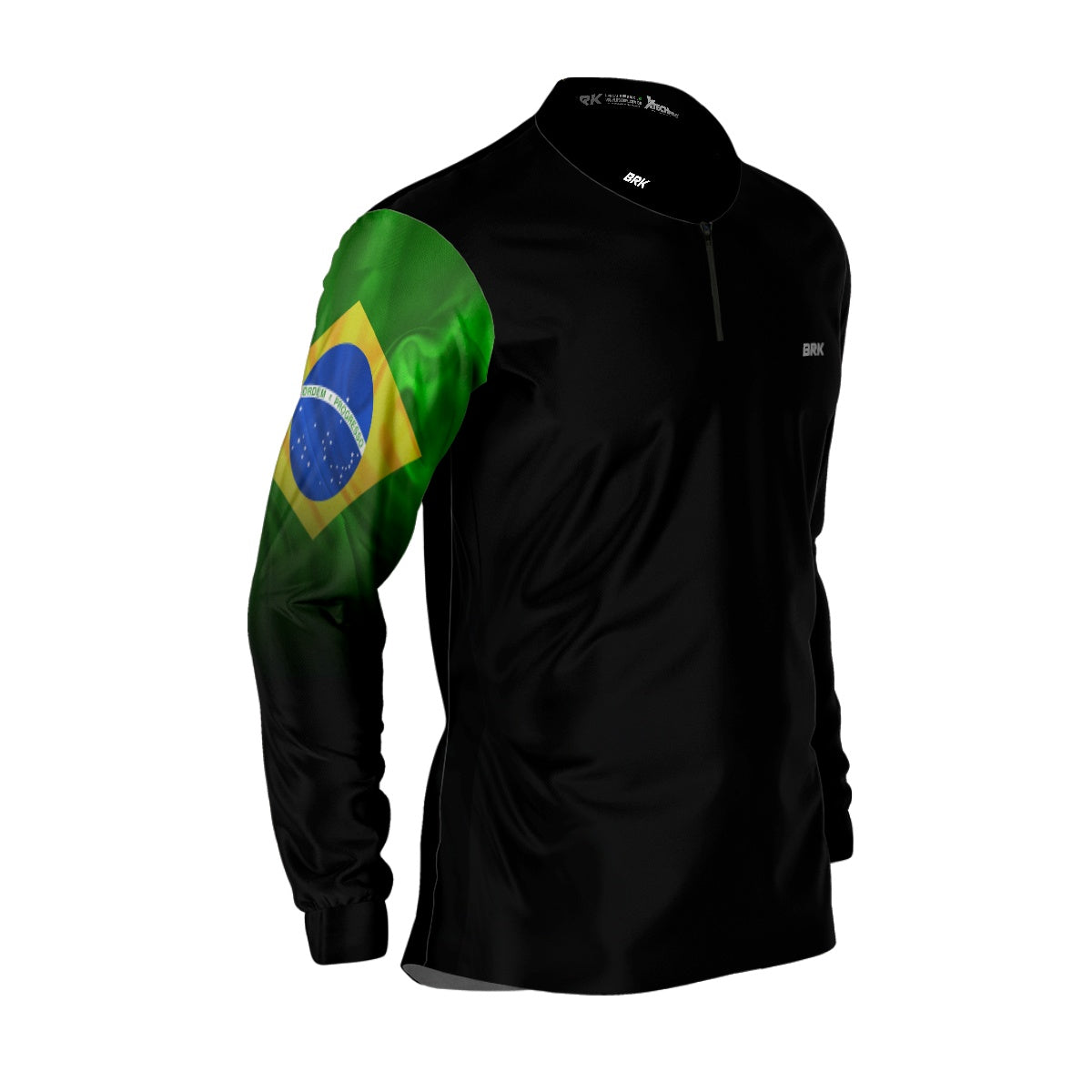 Camisa Agro Brk Preta Bandeira do Brasil com UV50+ - BRK AGRO