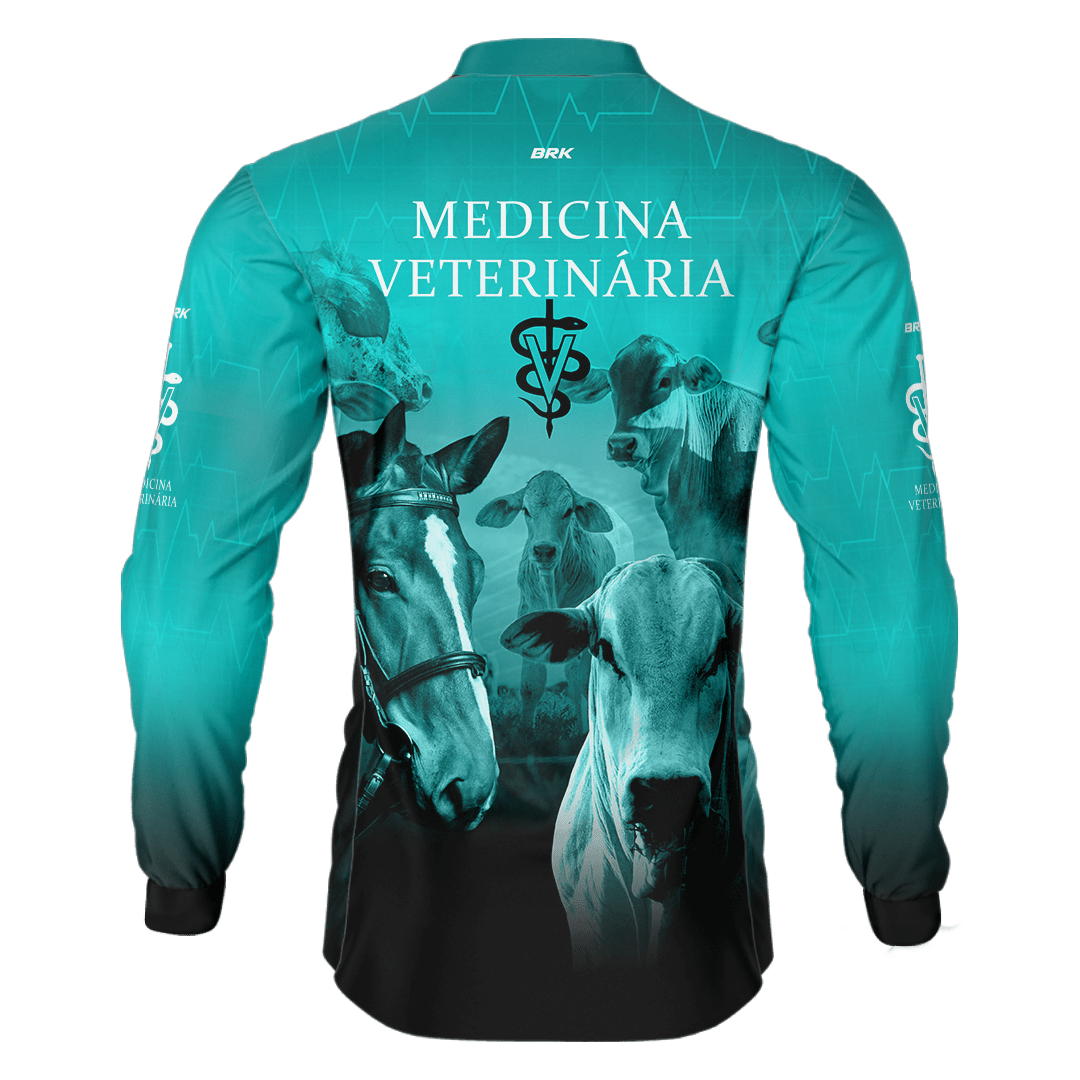 Camisa Agro Brk Medicina Veterinária Azul com UV50+ - BRK AGRO