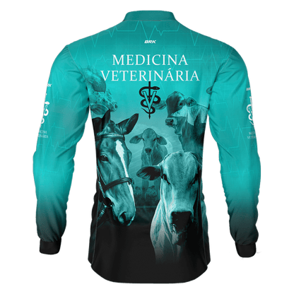 Camisa Agro Brk Medicina Veterinária Azul com UV50+ - BRK AGRO