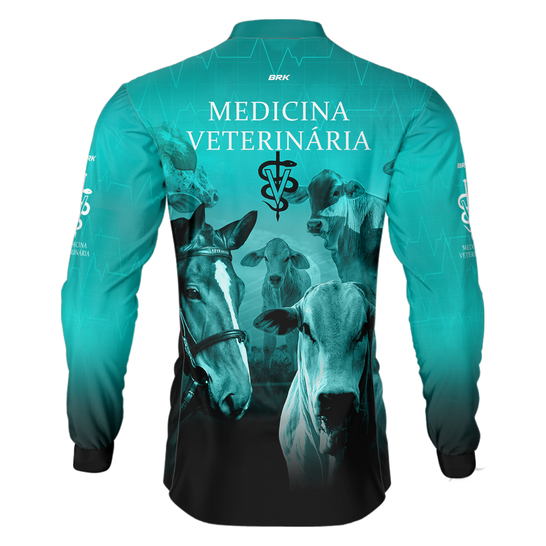 Camisa Agro Brk Medicina Veterinária Azul com UV50+ - BRK AGRO