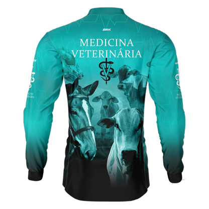 Camisa Agro Brk Medicina Veterinária Azul com UV50+ - BRK AGRO