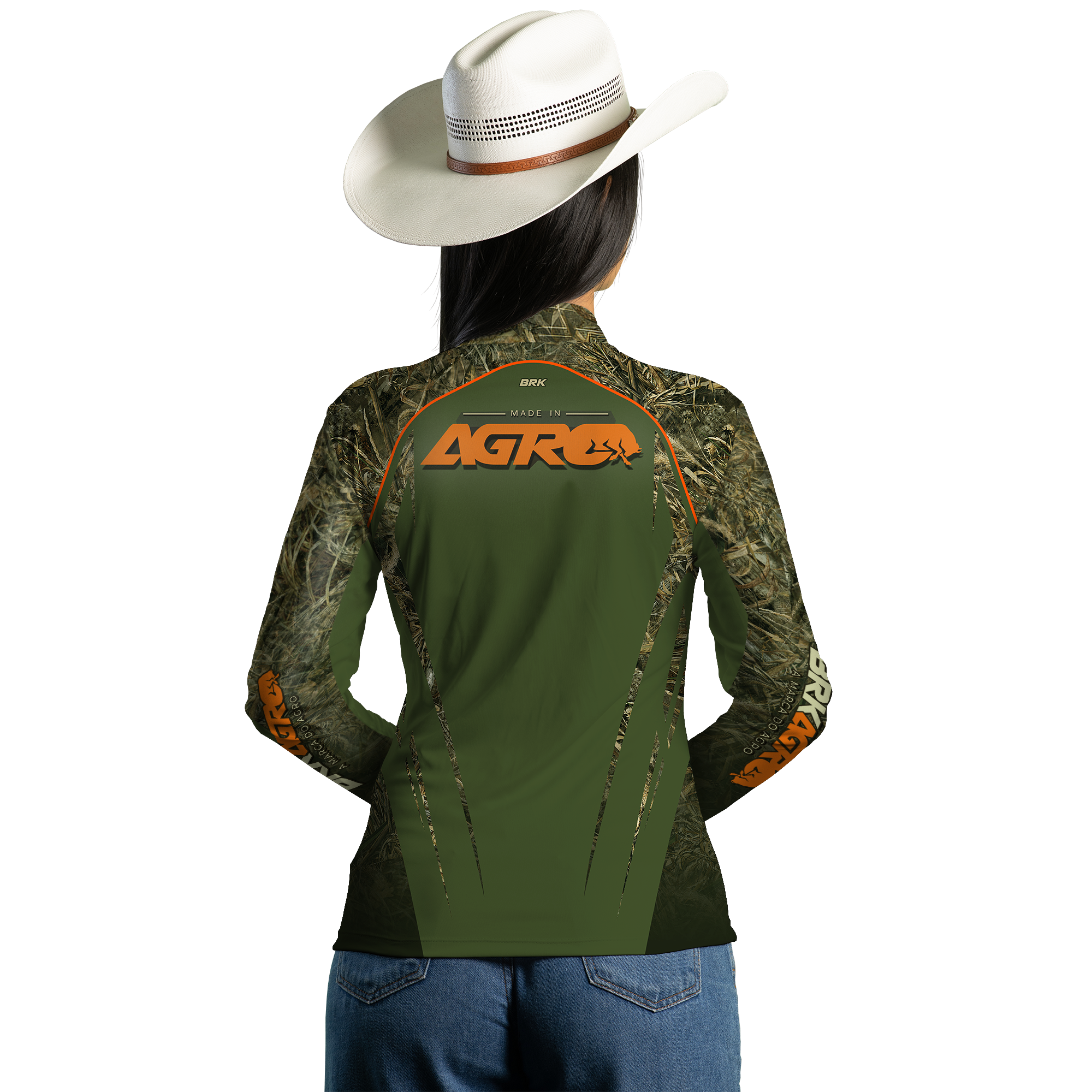 Camisa Agro Feminina Brk Agronomia Real Tree com UV50+ - Brk Agro