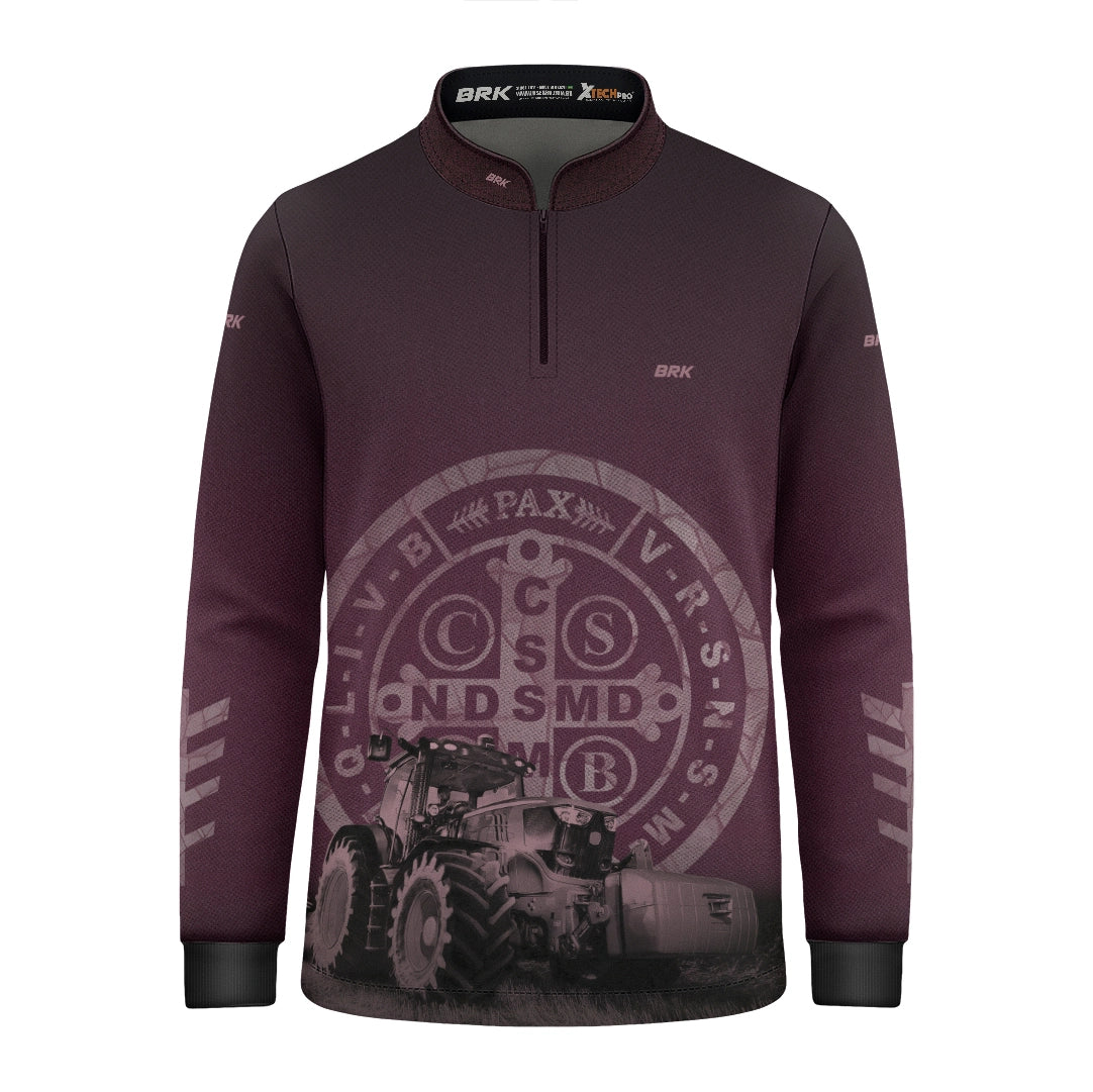Camisa Agro Infantil Brk Medalhão de São Bento com Proteção UV50