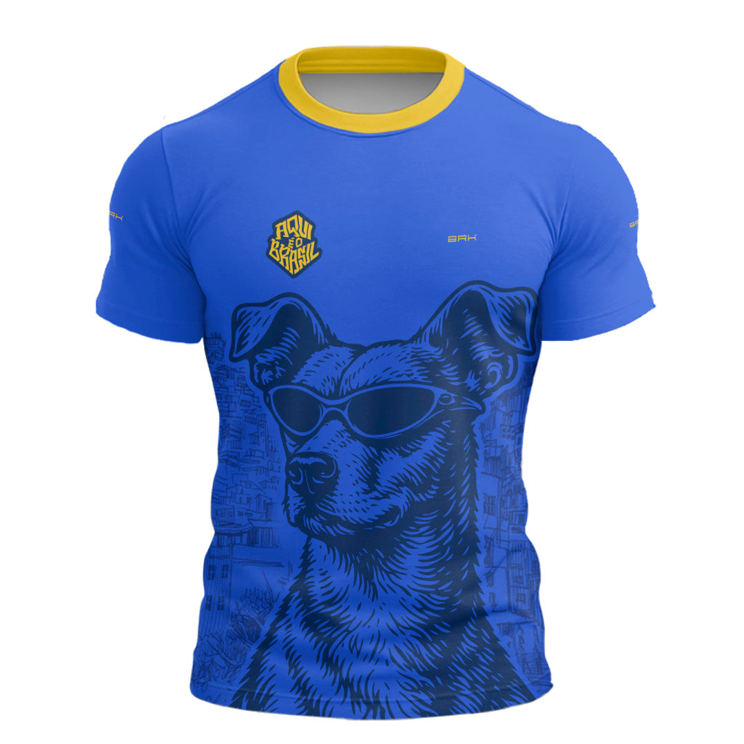 Camisa Casual Brk Aqui é o Brasil Caramelo de Óculos Azul com Proteção UV50 - Brk Agro