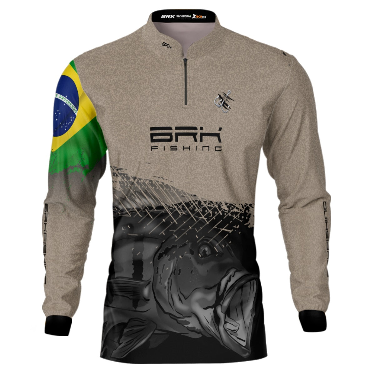Camisa de Pesca Brk Garateia Tucunaré Brasil com UV50+ - Brk Agro