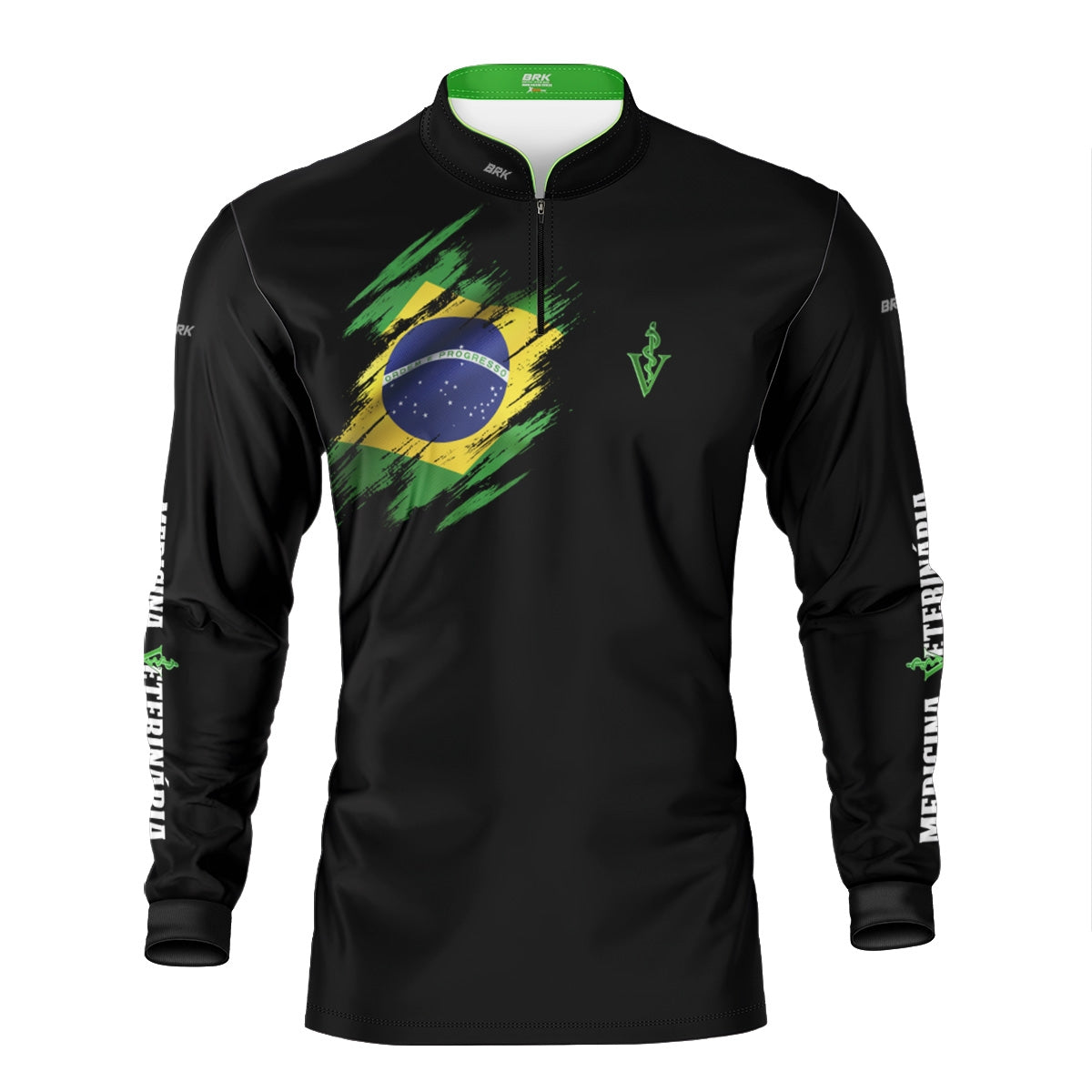kit 1 Boné Trucker Mapa do brasil + 1 Camisa Agro Brk Medicina Veterinária com Proteção UV50+ - Brk Agro