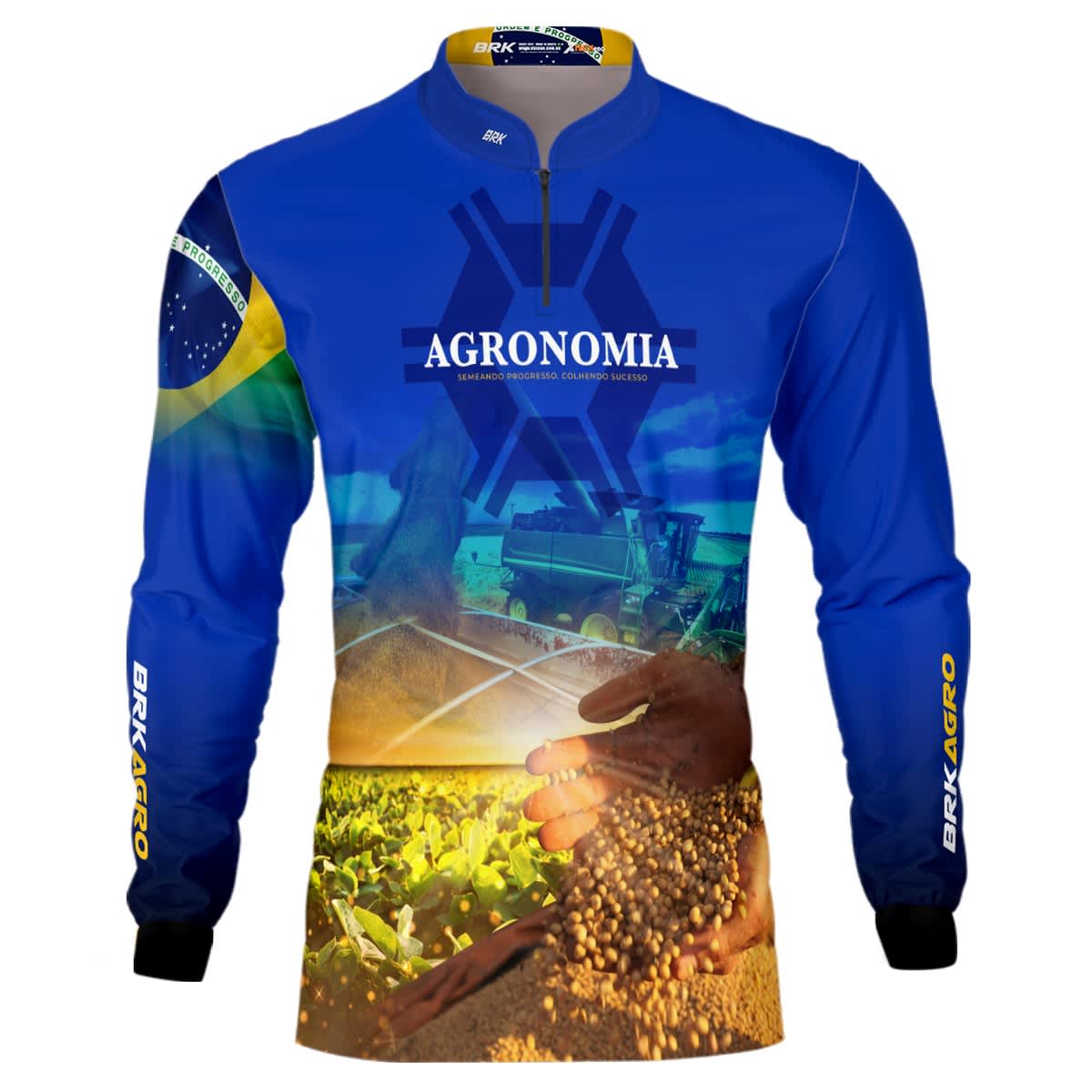 Camisa Agro Brk Agronomia Azul com Proteção UV50+ - BRK AGRO