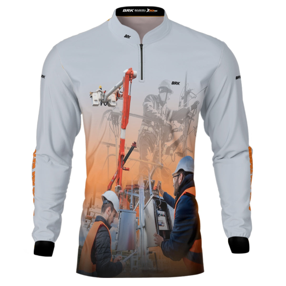 Camisa Brk Profissões Eletricista Alta Tensão Branca com Proteção UV50+ - Brk Agro