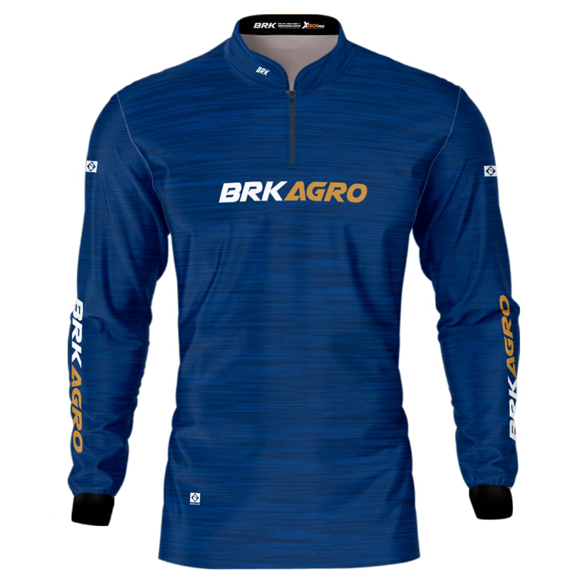 Kit 2 Camisas Básicas Brk Mescla Azul e Cinza com Proteção UV50+ - Brk Agro
