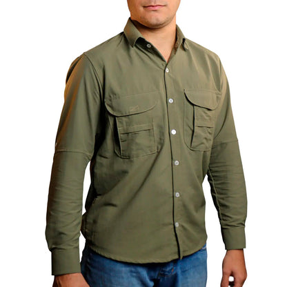 Camisa Work Agro Brk Caqui com Proteção UV50+ - Brk Agro