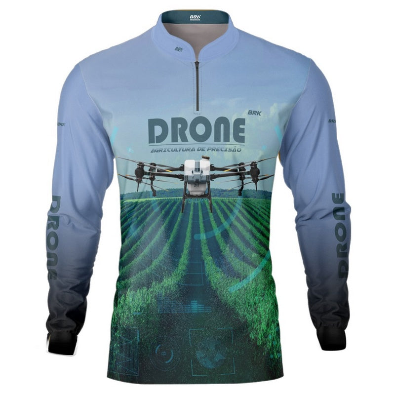 Camisa Agro Brk Drone Pulverizador Agricultura de Precisão Com Proteção Solar UV50+ Envio Imediato - Brk Agro