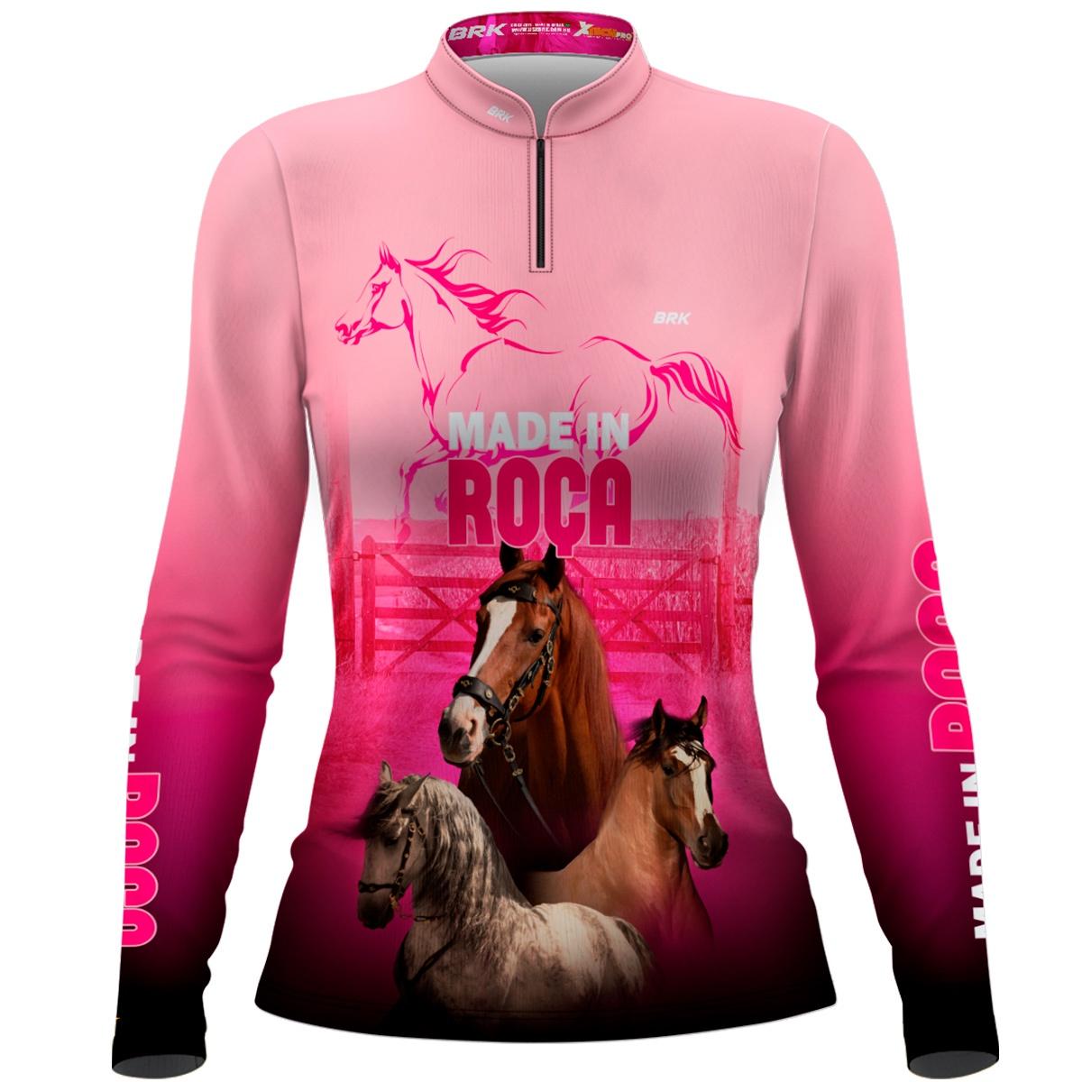 Camisa Infantil Feminina Agro Brk Made In Roça com Proteção Solar UV50+ - Brk Agro