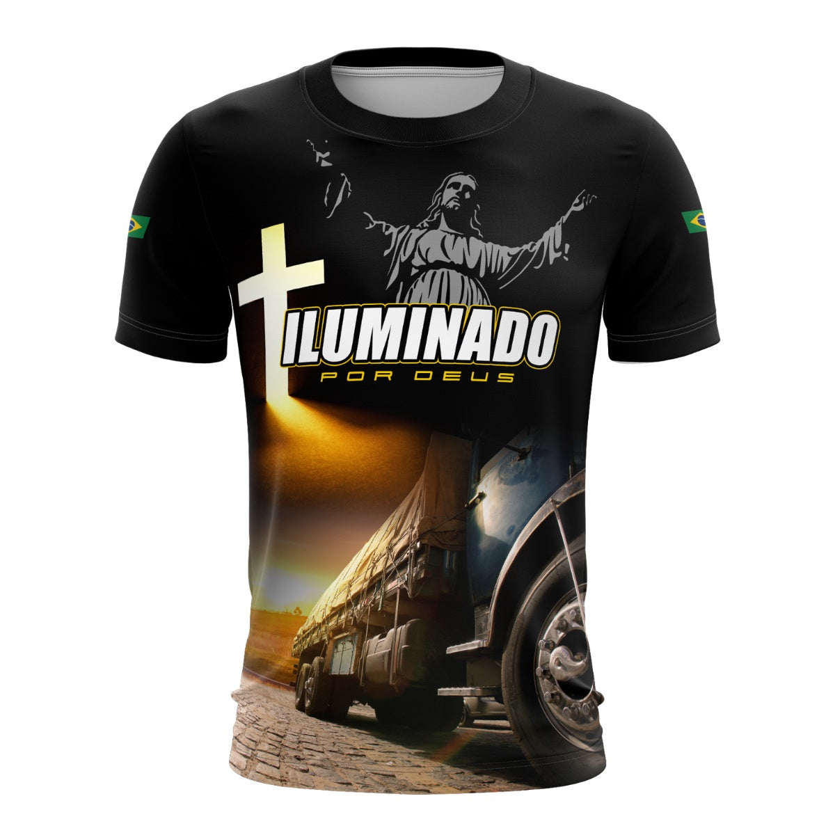 Camiseta Agro Brk Caminhoneiro Iluminado por Deus com Proteção Solar UV50+ - Brk Agro