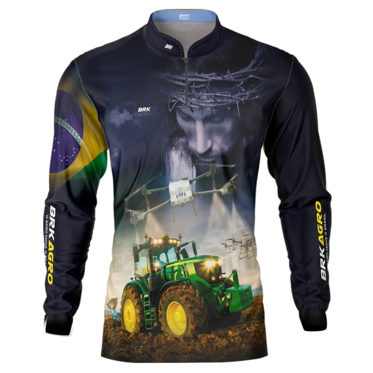 Camisa Agro Brk Jesus Drone Pulverizador com Proteção Solar UV50+ - Brk Agro