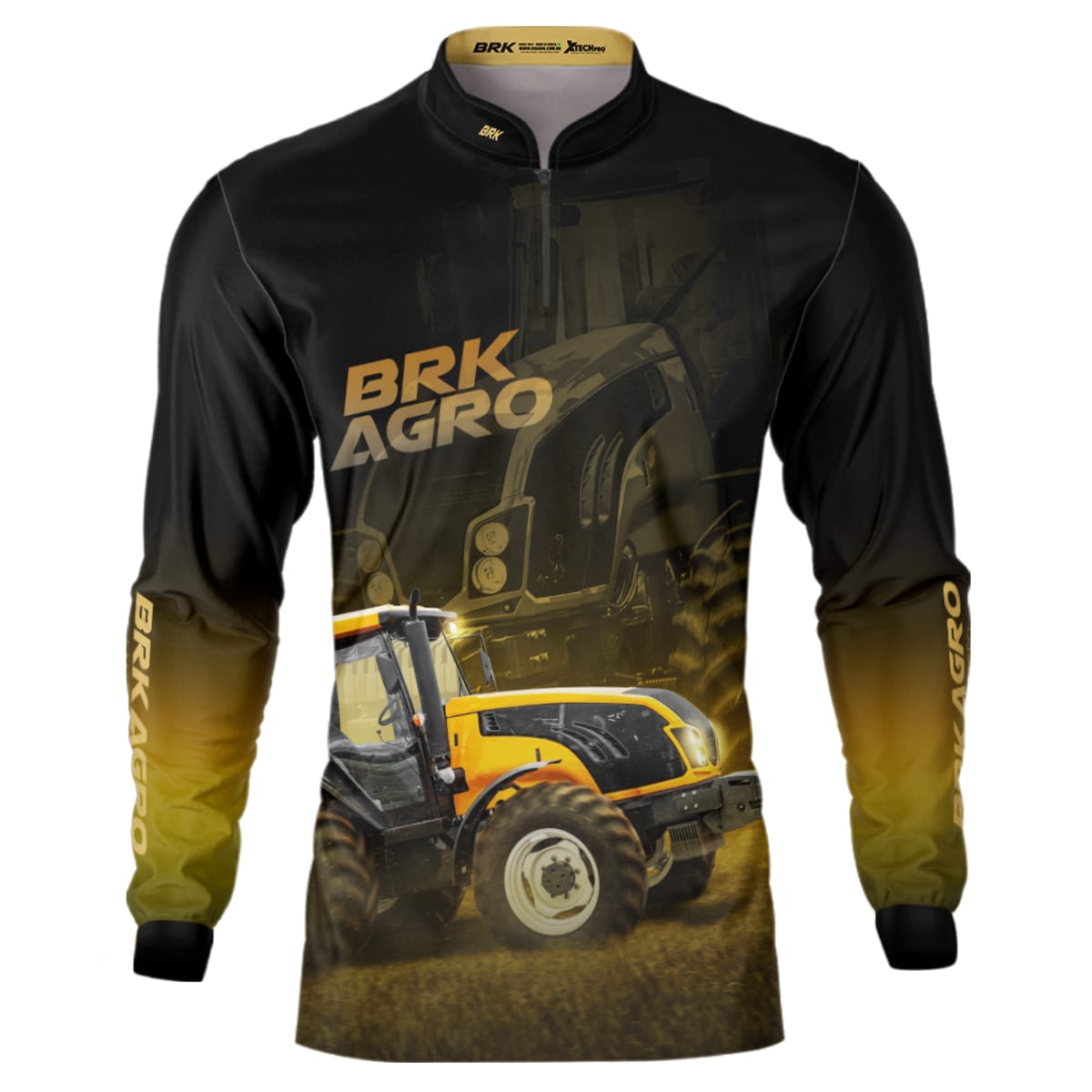 Camisa Agro Brk Trator BM135 Amarelo com Proteção Solar UV50+ - Brk Agro