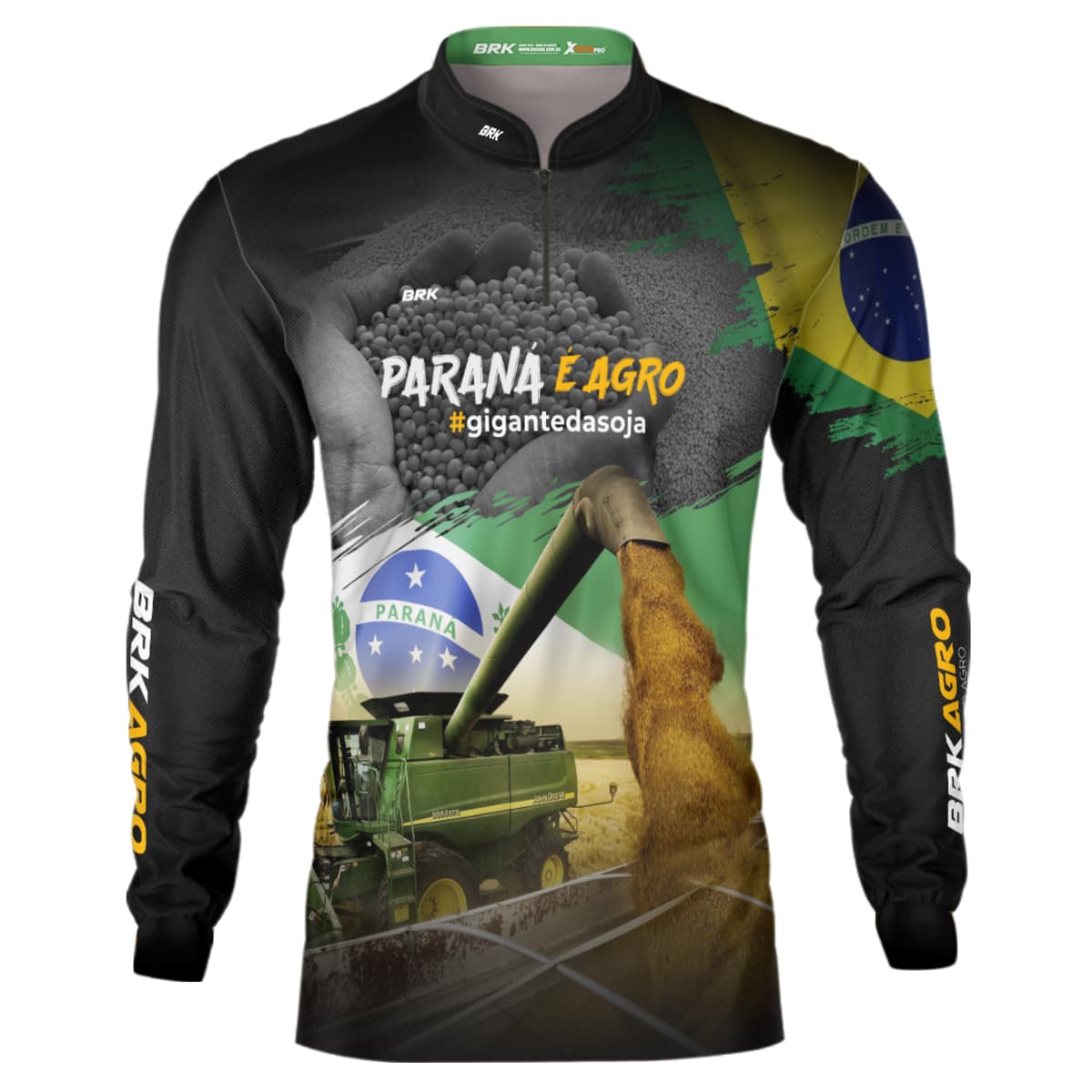 Camisa Agro Brk Paraná é Agro Soja com Proteção Solar UV50+ - Brk Agro