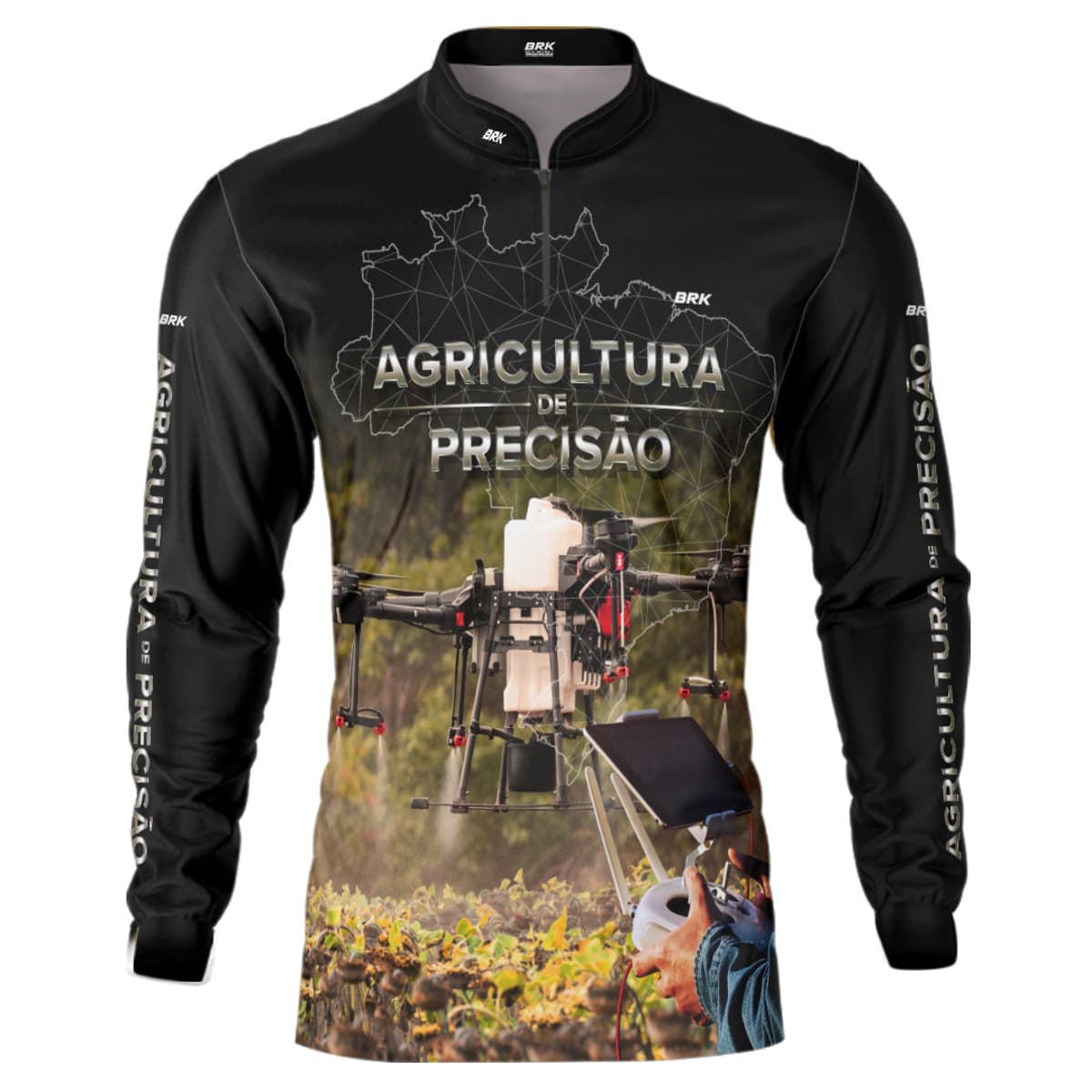 Camisa Agro Brk Drone é Agro Agricultura de Precisão 02 com Proteção Solar UV50+ - Brk Agro