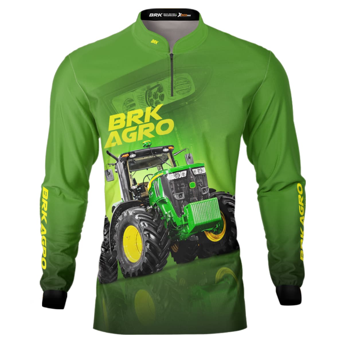Camisa Agro Brk Trator Verde 7M com Proteção Solar UV50+ - Brk Agro