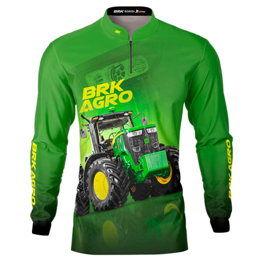 Camisa Agro Brk Trator Verde 7M com Proteção Solar UV50+ - Brk Agro