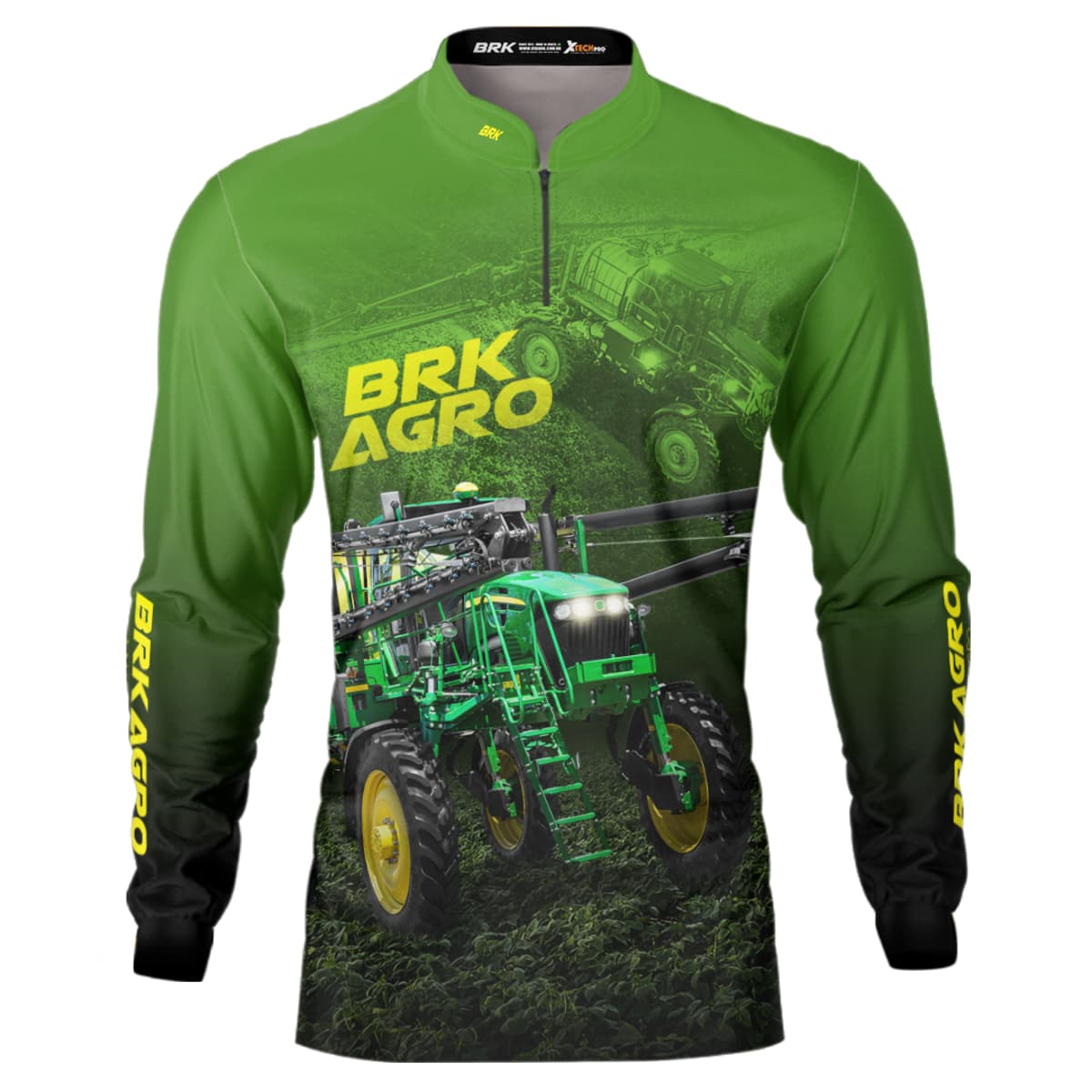 Camisa Agro Brk Trator Pulverizador M4000 Verde com Proteção Solar UV50+ - Brk Agro