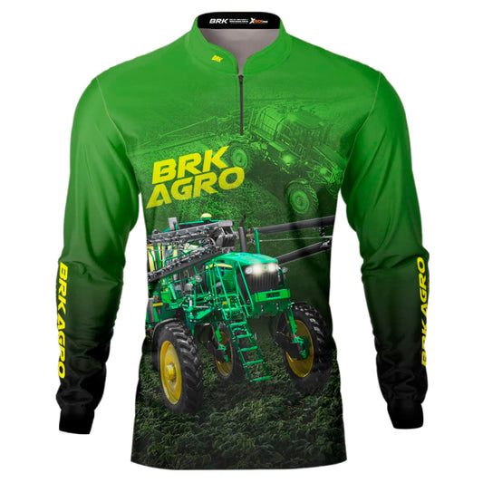 Camisa Agro Brk Trator Pulverizador M4000 Verde com Proteção Solar UV50+ - Brk Agro