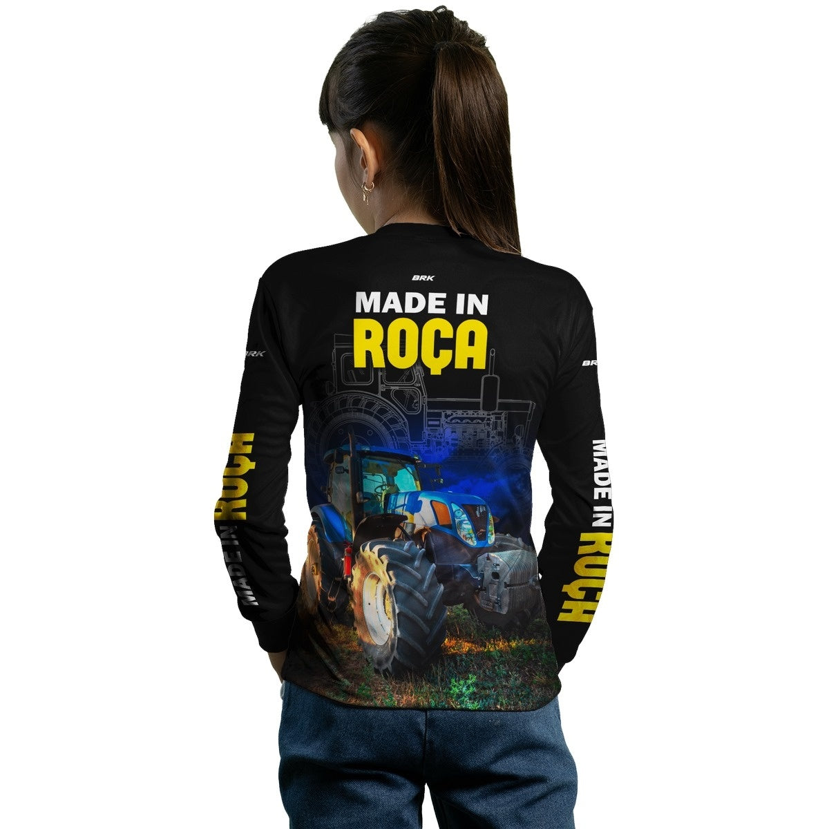 Camisa Agro Brk Made in Roça Trator Azul com Proteção Solar UV50+ - Brk Agro