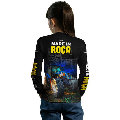 Camisa Agro Brk Made in Roça Trator Azul com Proteção Solar UV50+ - Brk Agro