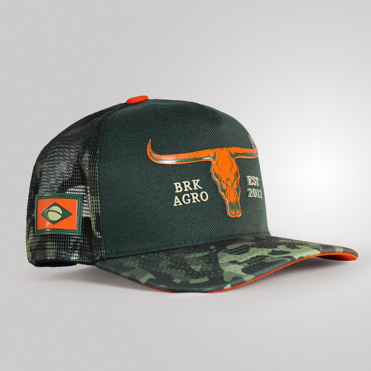 Boné Trucker Brk Agro Verde Camuflado - Brk Agro