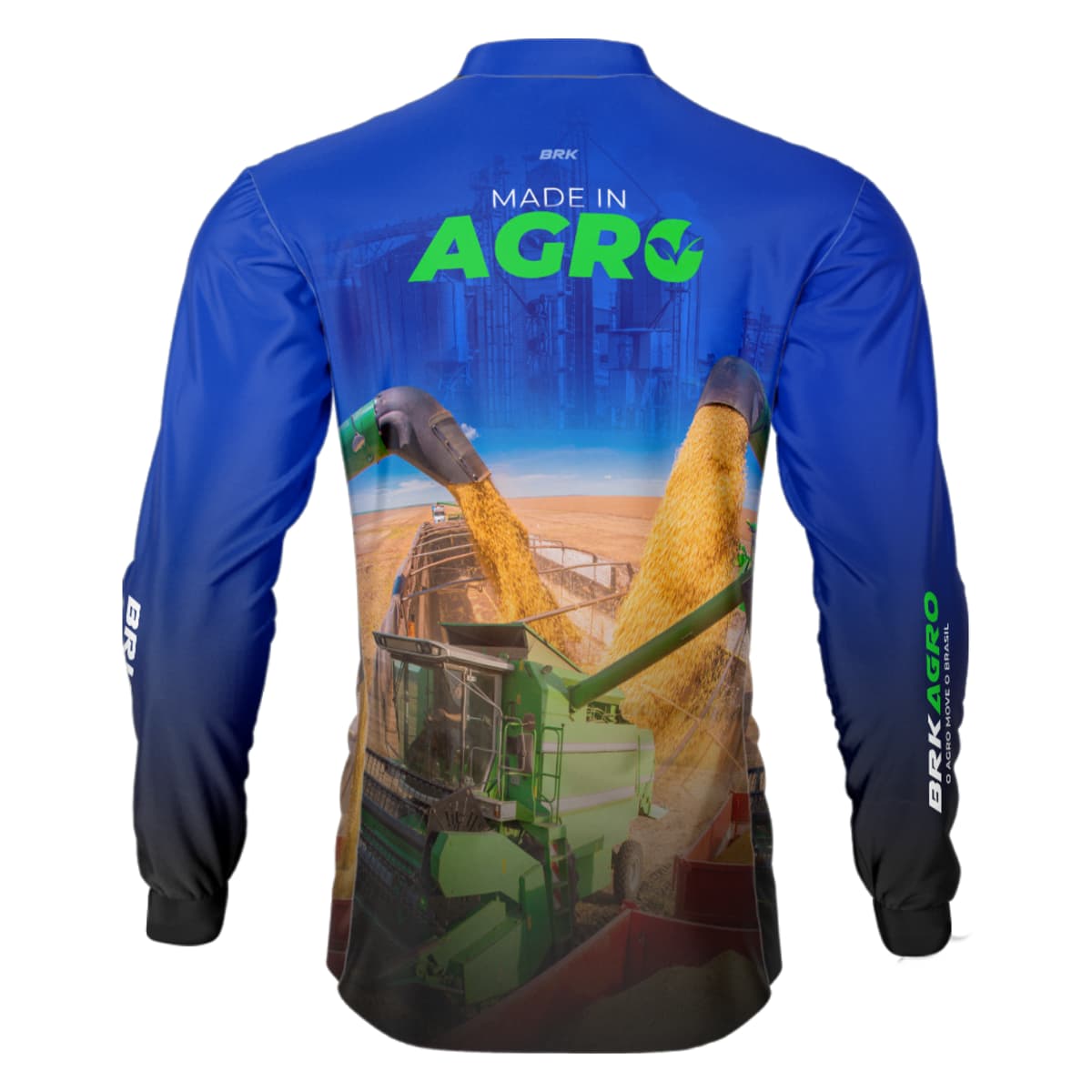 Camisa Agro Brk Azul Made in Agro Cultivo de Soja com UV50+ - Brk Agro